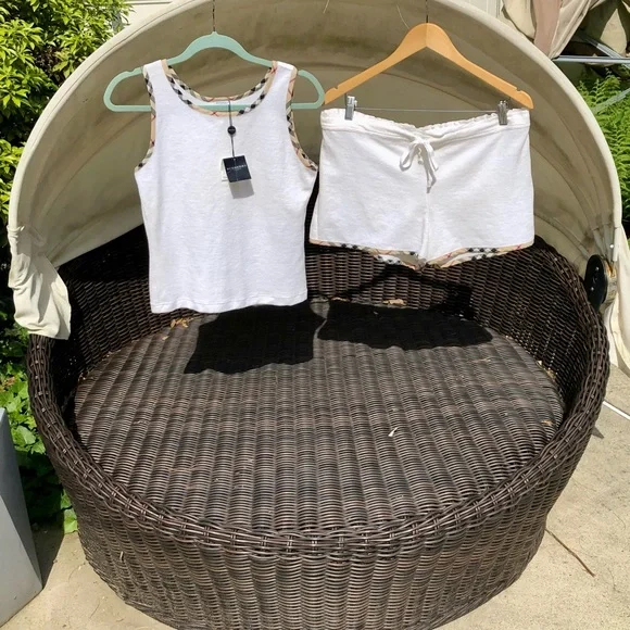 🔥SOLD🔥NWT Burberry Tank/Short Set wNova Check Vintage RARE Tank M Shorts L - Picture 5 of 13